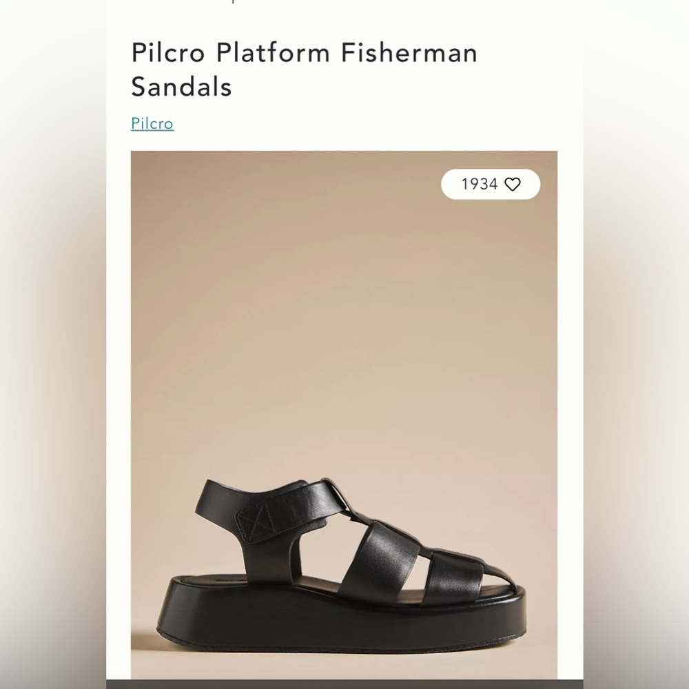 ANTHROPOLOGIE Pilcro Platform Fisherman Sandals Black